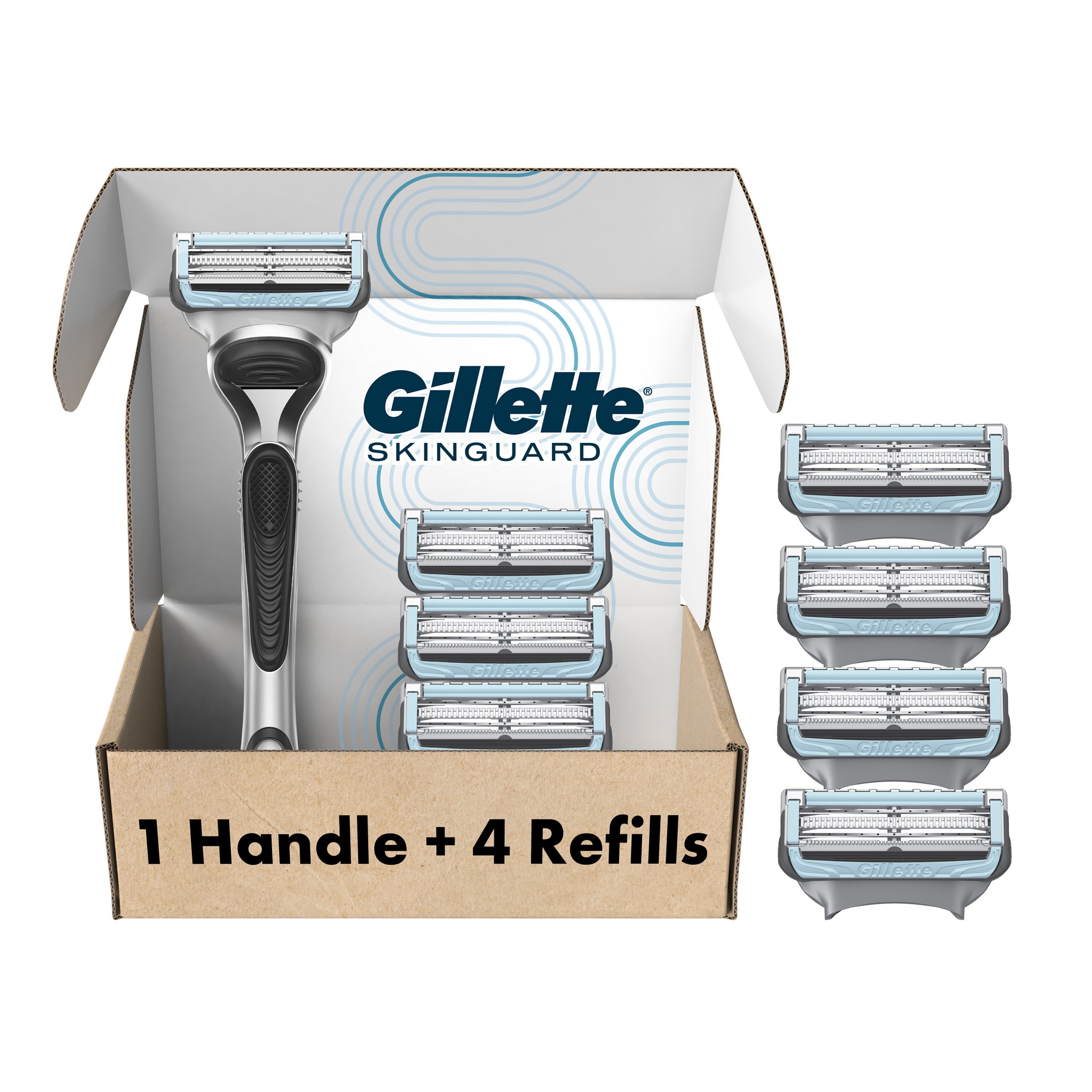 SkinGuard Razor, 1 Handle and 8 Razor Blade Refills SkinGuard Razor, 1 Handle and 8 Razor Blade Refills